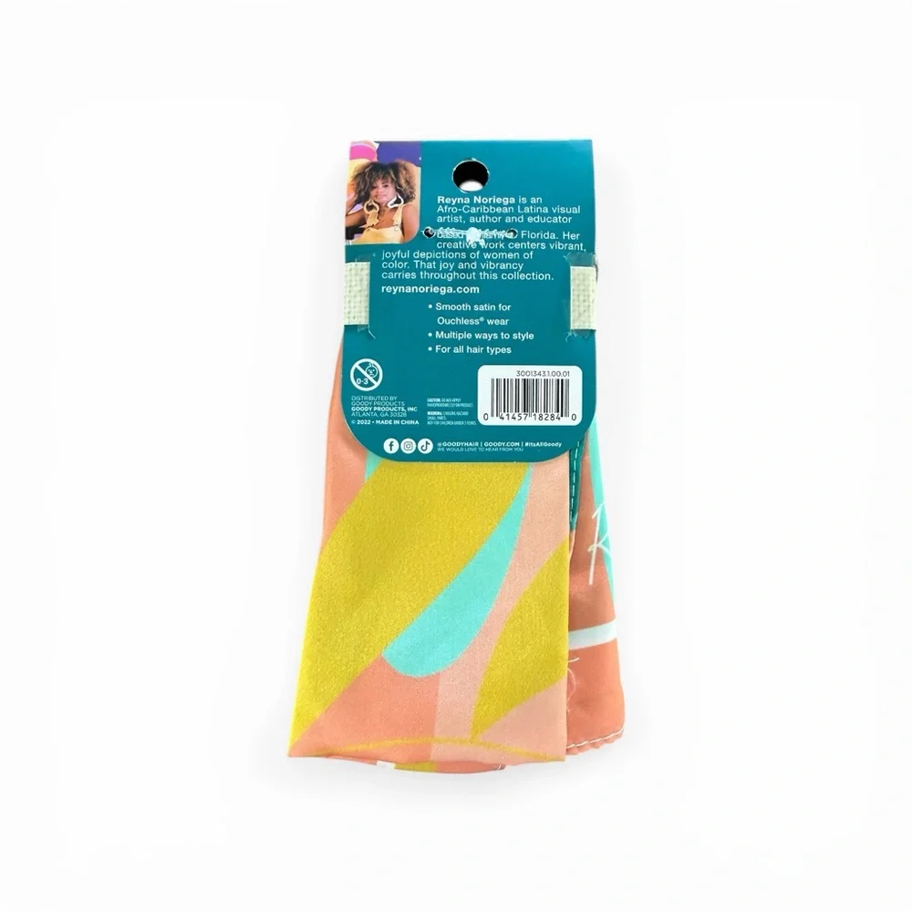Goody Ouchless Teal and Coral Printed Hair Scarf